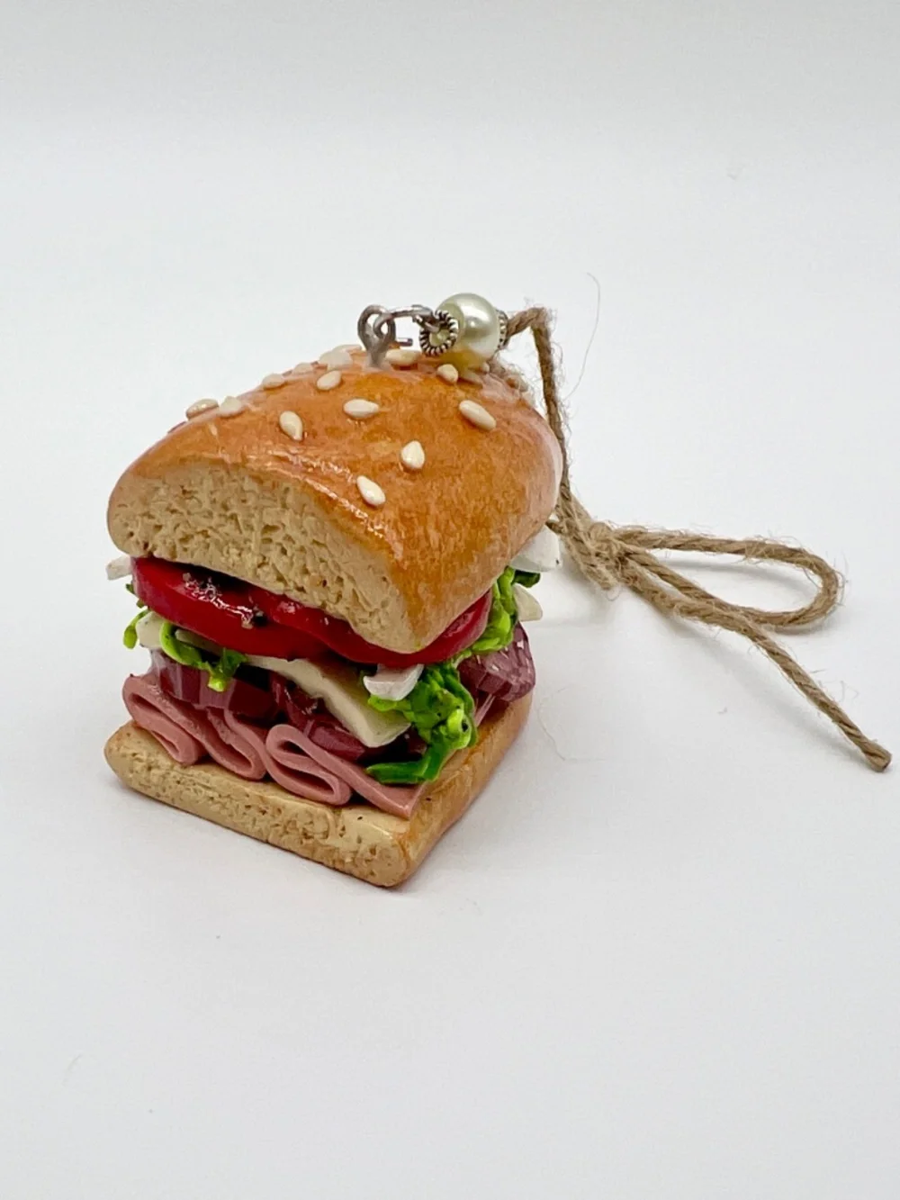 Ham, Salami & Cheese Sandwich Ornament | Handmade Italian Deli Sub Ornament